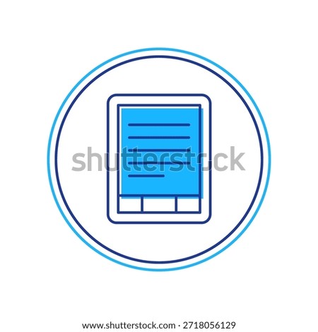 Filled outline E-Book reader icon isolated on white background.  Vector