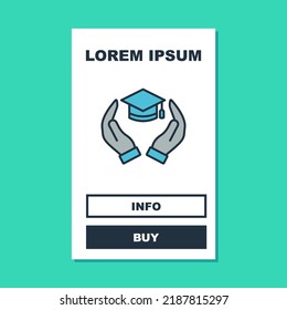 Filled Outline Education Grant Icon Isolated On Turquoise Background. Tuition Fee, Financial Education, Budget Fund, Scholarship Program, Graduation Hat.  Vector