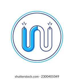 Filled outline Electric cable icon isolated on white background. Electrical wire.  Vector