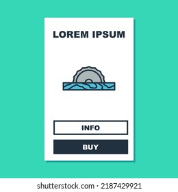 Filled outline Electric circular saw with steel toothed disc icon isolated on turquoise background. Electric hand tool for cutting wood or metal.  Vector