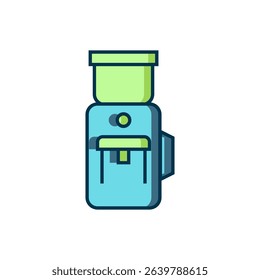 Filled outline Electric coffee grinder icon isolated on white background. Flat filled outline style with shadow. Vector