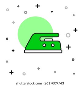 Filled outline Electric iron icon isolated on white background. Steam iron.  Vector
