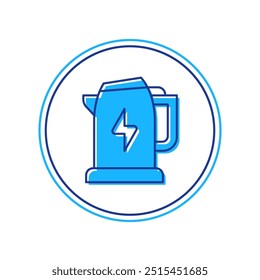 Icono de la caldera eléctrica aislado en el fondo blanco. Icono de la tetera.  Vector