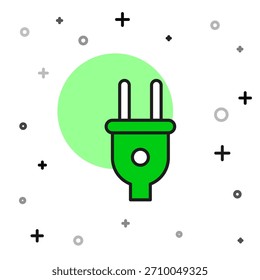 Icono de enchufe eléctrico aislado en el fondo blanco. Concepto de conexión y desconexión de la electricidad.  Vector