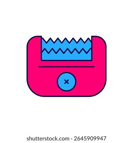 Filled outline Electrical hair clipper or shaver icon isolated on white background. Barbershop symbol.  Vector