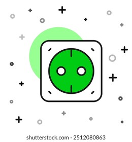 Filled outline Electrical outlet icon isolated on white background. Power socket. Rosette symbol.  Vector