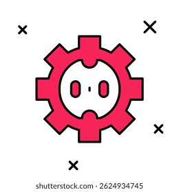 Filled outline Electrical outlet icon isolated on white background. Power socket. Rosette symbol.  Vector