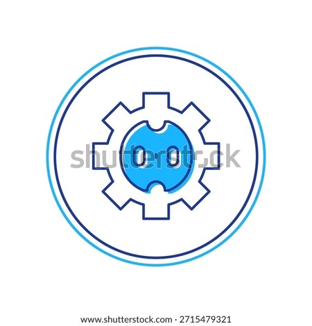 Filled outline Electrical outlet icon isolated on white background. Power socket. Rosette symbol.  Vector
