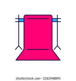 Filled outline Empty photo studio icon isolated on white background. Screen backdrop.  Vector