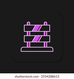 Filled outline End of railway tracks icon isolated on black background. Stop sign. Railroad buffer end to destination. Flat filled outline style with shadow. Vector