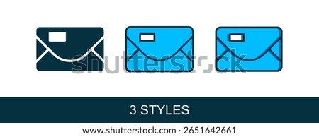 Filled outline Envelope with christmas party invitation card icon isolated on white background. Merry Christmas and Happy New Year.  Vector