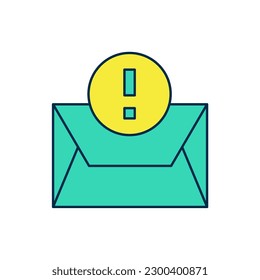 Icono de envoltura de contorno relleno aislado en fondo blanco. Concepto de mensaje recibido. Nuevo mensaje entrante por correo electrónico, sms. Servicio de envío de correo.  Vector