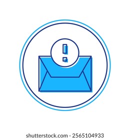 Filled outline Envelope icon isolated on white background. Received message concept. New, email incoming message, sms. Mail delivery service.  Vector