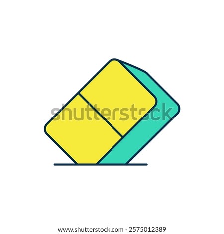 Filled outline Eraser or rubber icon isolated on white background.  Vector