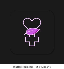 Filled outline Ethnoscience icon isolated on black background. Gardening, ethnoscience and organic concept. Flat filled outline style with shadow. Vector