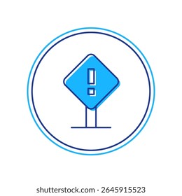 Exclamación en el icono del marco cuadrado aislado en el fondo blanco. Señal de advertencia de peligro, cuidado, atención, señal de advertencia de peligro importante.  Vector