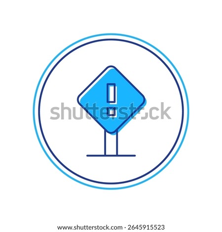Filled outline Exclamation mark in square frame icon isolated on white background. Hazard warning sign, careful, attention, danger warning important sign.  Vector