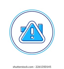 Filled outline Exclamation mark in triangle icon isolated on white background. Hazard warning sign, careful, attention, danger warning important.  Vector