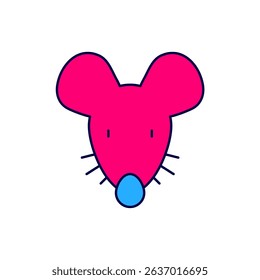 Filled outline Experimental mouse icon isolated on white background.  Vector