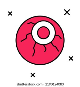 Símbolo relleno Icono de ojo aislado en fondo blanco. Feliz fiesta de Halloween.  Vector