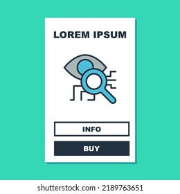 Filled Outline Eye Scan Icon Isolated On Turquoise Background. Retinal Scan. Scanning Eye. Security Check Symbol. Cyber Eye Sign.  Vector