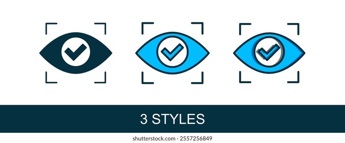 Filled outline Eye scan icon isolated on white background. Scanning eye. Security check symbol. Cyber eye sign.  Vector