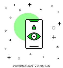 Filled outline Eye scan icon isolated on white background. Scanning eye. Security check symbol. Cyber eye sign.  Vector