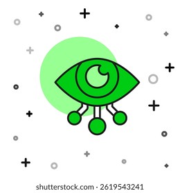 Filled outline Eye scan icon isolated on white background. Scanning eye. Security check symbol. Cyber eye sign.  Vector