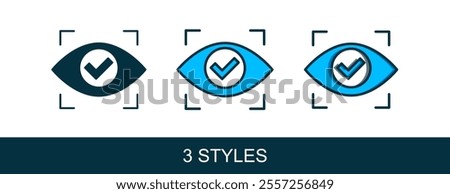 Filled outline Eye scan icon isolated on white background. Scanning eye. Security check symbol. Cyber eye sign.  Vector