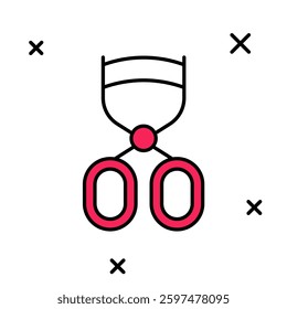 Filled outline Eyelash curler icon isolated on white background. Makeup tool sign.  Vector