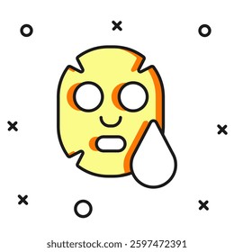 Filled outline Facial cosmetic mask icon isolated on white background. Cosmetology, medicine and health care. Flat filled outline style with shadow. Vector