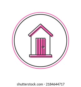 Filled outline Farm house icon isolated on white background.  Vector