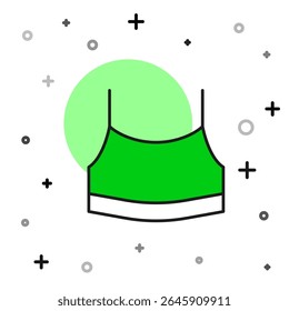 Contorno preenchido Ícone superior de corte feminino isolado no fundo branco. Camiseta.  Vetor