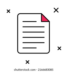 Filled outline File document icon isolated on white background. Checklist icon. Business concept.  Vector