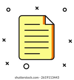 Filled outline File document icon isolated on white background. Checklist icon. Business concept. Flat filled outline style with shadow. Vector
