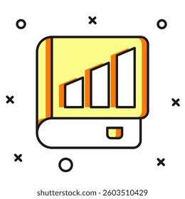 Filled outline Financial book icon isolated on white background. Flat filled outline style with shadow. Vector