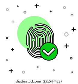 Filled outline Fingerprint icon isolated on white background. ID app icon. Identification sign. Touch id.  Vector