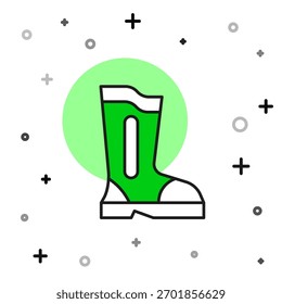 Gefüllte Umrisse Brandstiefel Symbol einzeln auf weißem Hintergrund.  Vektorgrafik