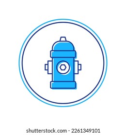 Esquema relleno Icono del hidrante de fuego aislado en fondo blanco.  Vector