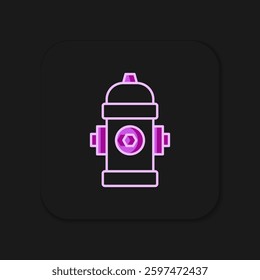 Filled outline Fire hydrant icon isolated on black background. Flat filled outline style with shadow. Vector