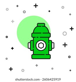 Filled outline Fire hydrant icon isolated on white background.  Vector