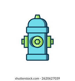 Filled outline Fire hydrant icon isolated on white background. Flat filled outline style with shadow. Vector