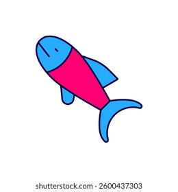 Filled outline Fish icon isolated on white background.  Vector