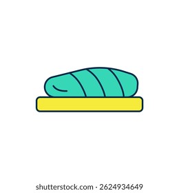 Filled outline Fish steak icon isolated on white background.  Vector