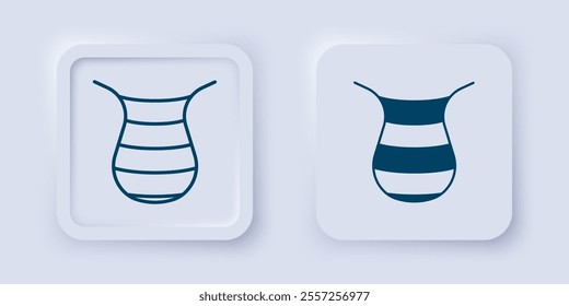 Filled and outline Fishing net icon isolated on grey background. Fishing tackle. Square button. Vector