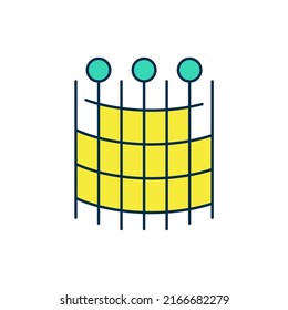 Filled outline Fishing net pattern icon isolated on white background. Fishing tackle.  Vector