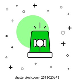 Filled outline Flasher siren icon isolated on white background. Emergency flashing siren.  Vector