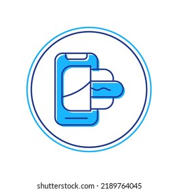 Filled outline Food ordering on mobile icon isolated on white background. Order by mobile phone. Restaurant food delivery concept.  Vector