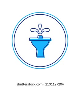 Filled outline Fountain icon isolated on white background.  Vector