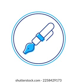 Filled outline Fountain pen nib icon isolated on white background. Pen tool sign.  Vector